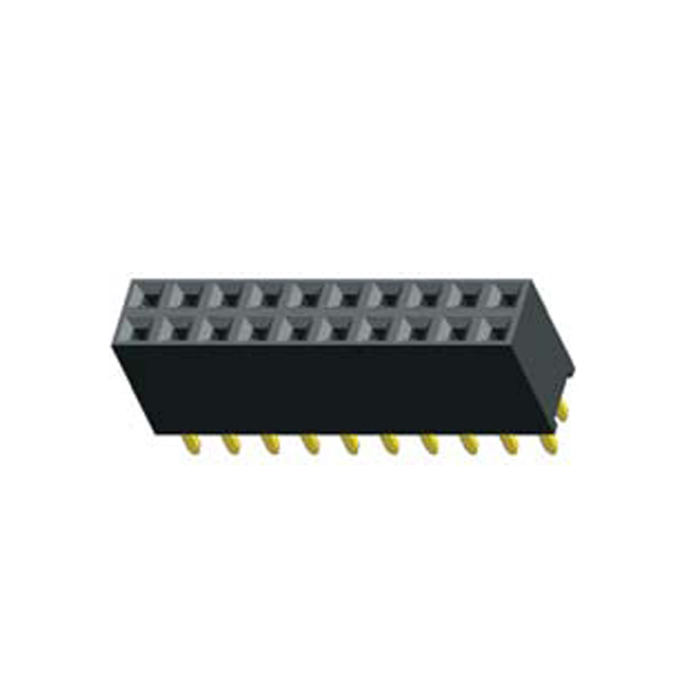 2.54mm Female Header H=8.5mm Dual Row Straight with Bump Typ