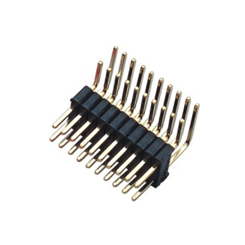 1.27/2.54mm Pin Header H=2.5 Double Row Right Angle Type